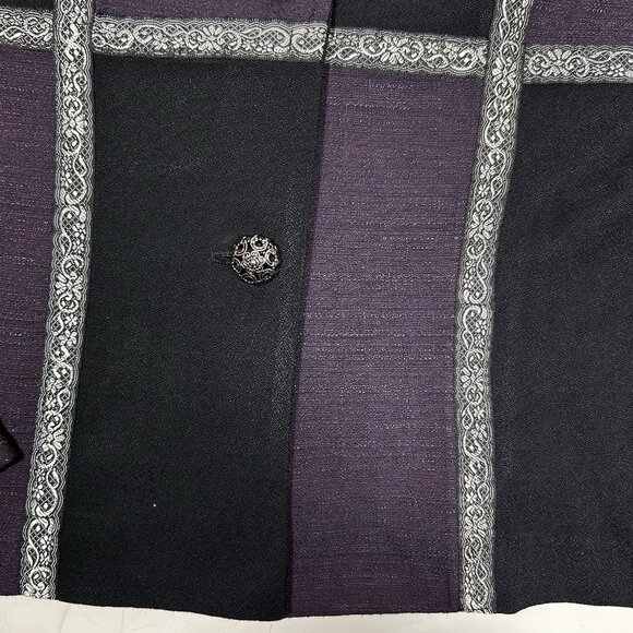 Vtg D.J. Summers Women 2Pc Jacket & Pants Set Black Purple Lace Line Sz 10 USA - Picture 5 of 13